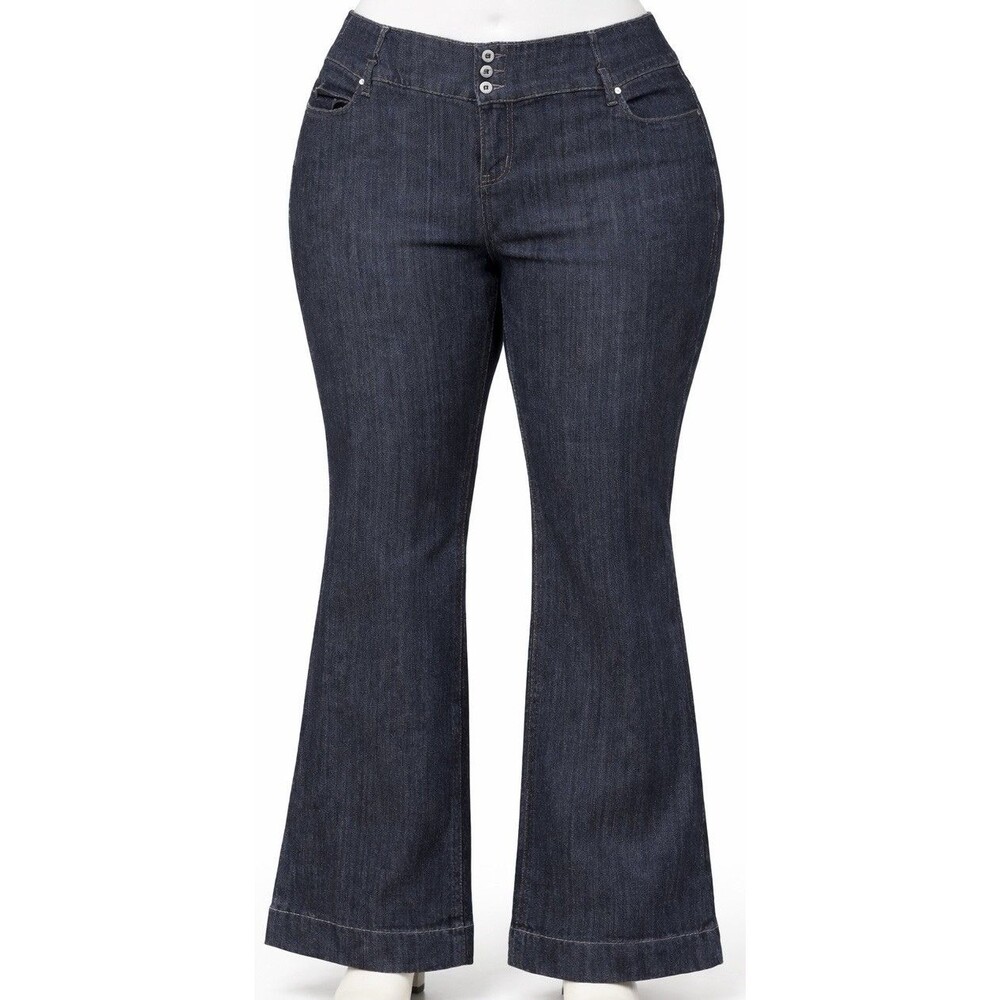 Z Cavaricci Dark Wash Bootcut Flare Low Rise Jeans Women’s 24 Stretch Denim